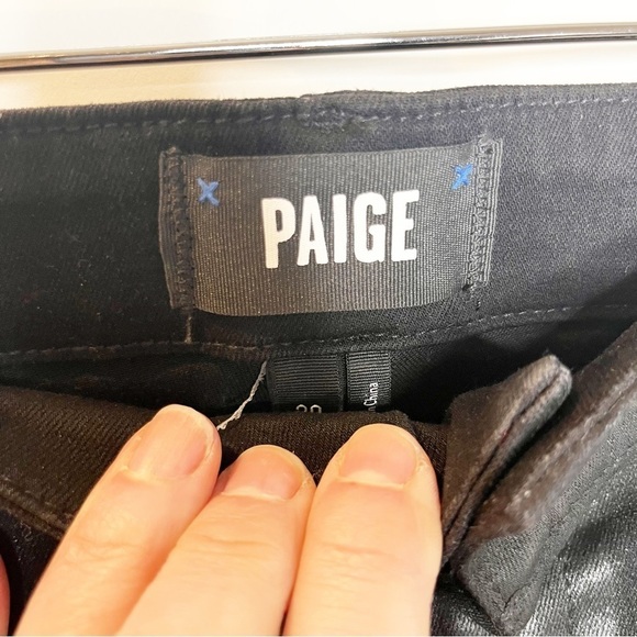 PAIGE | Mayslie Straight Ankle Jeans Black Fog Luxe Coating Revolve - Picture 6 of 7